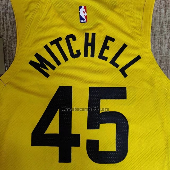 Camiseta Utah Jazz Donovan Mitchell NO 45 Icon Autentico 2022-23 Amarillo